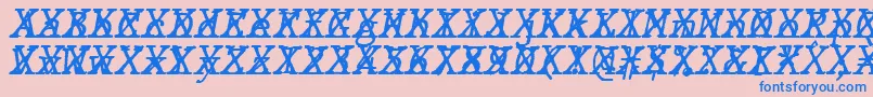 JMH Typewriter mono Italic Cross Font – Blue Fonts on Pink Background