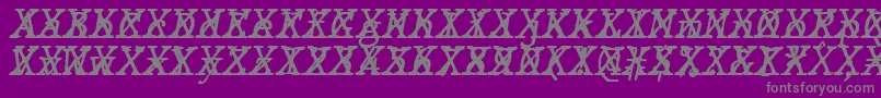 Czcionka JMH Typewriter mono Italic Cross – szare czcionki na fioletowym tle