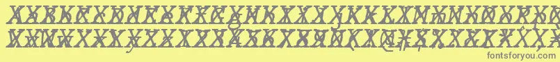 JMH Typewriter mono Italic Cross Font – Gray Fonts on Yellow Background