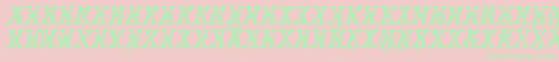 JMH Typewriter mono Italic Cross Font – Green Fonts on Pink Background