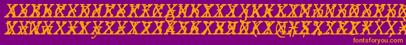 JMH Typewriter mono Italic Cross-Schriftart – Orangefarbene Schriften auf violettem Hintergrund