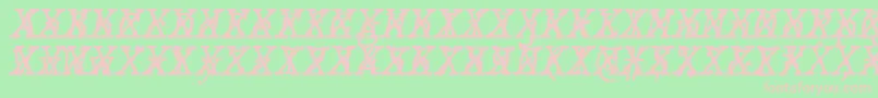 JMH Typewriter mono Italic Cross-Schriftart – Rosa Schriften auf grünem Hintergrund