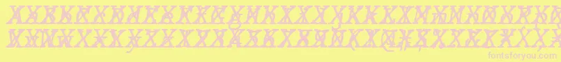 JMH Typewriter mono Italic Cross Font – Pink Fonts on Yellow Background