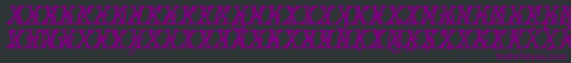 Więcej informacji o czcionce JMH Typewriter mono Italic Cross Czcionka JMH Typewriter mono Italic Cross – fioletowe czcionki na czarnym tle