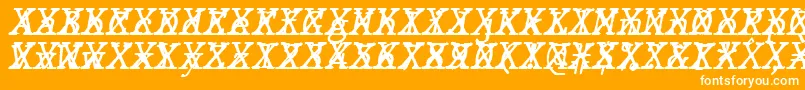 Шрифт JMH Typewriter mono Italic Cross – белые шрифты на оранжевом фоне
