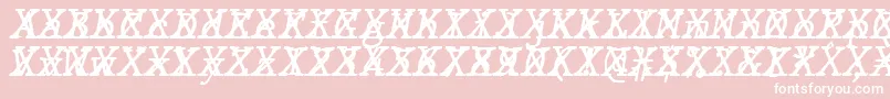 JMH Typewriter mono Italic Cross-Schriftart – Weiße Schriften auf rosa Hintergrund