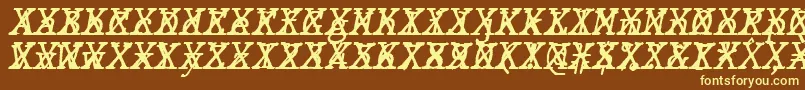 JMH Typewriter mono Italic Cross Font – Yellow Fonts on Brown Background