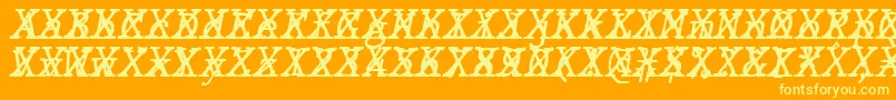 JMH Typewriter mono Italic Cross Font – Yellow Fonts on Orange Background