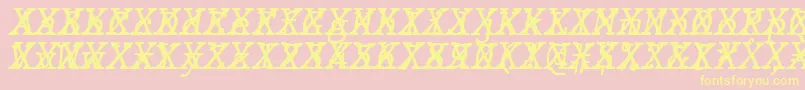 Шрифт JMH Typewriter mono Italic Cross – жёлтые шрифты на розовом фоне