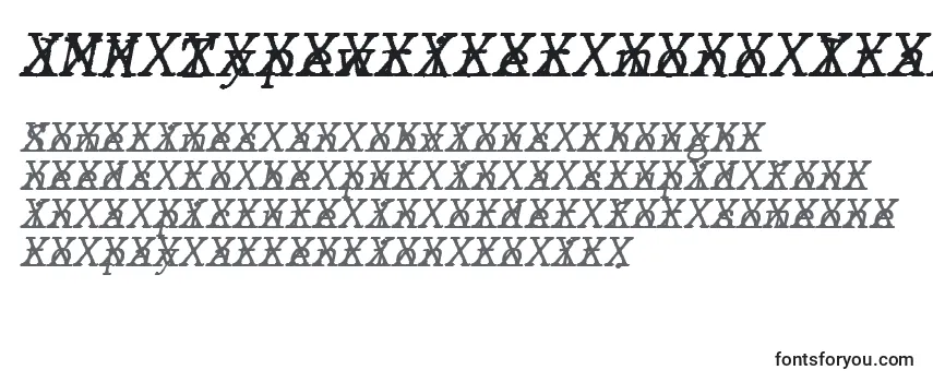 JMH Typewriter mono Italic Cross -fontin tarkastelu