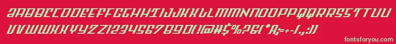 フォントSkycabital – 赤い背景に緑の文字