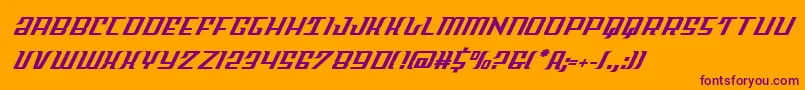 Skycabital-Schriftart – Violette Schriften auf orangefarbenem Hintergrund