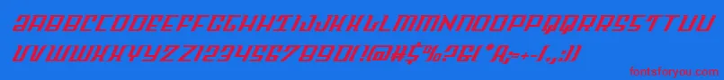 Skycabital Font – Red Fonts on Blue Background