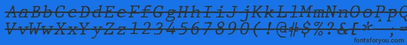 JMH Typewriter mono Italic Over Font – Black Fonts on Blue Background