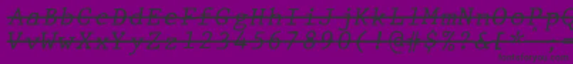 JMH Typewriter mono Italic Over Font – Black Fonts on Purple Background