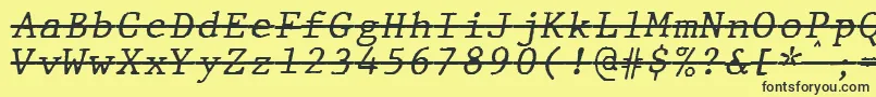 JMH Typewriter mono Italic Over Font – Black Fonts on Yellow Background