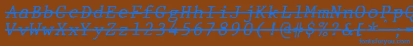 JMH Typewriter mono Italic Over Font – Blue Fonts on Brown Background