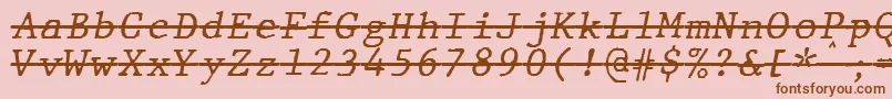 JMH Typewriter mono Italic Over Font – Brown Fonts on Pink Background