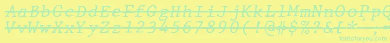 JMH Typewriter mono Italic Over Font – Green Fonts on Yellow Background