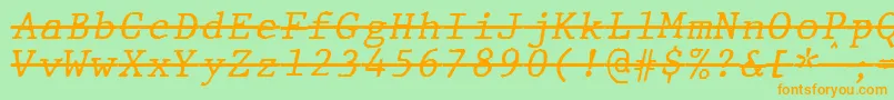 fuente JMH Typewriter mono Italic Over – Fuentes Naranjas Sobre Fondo Verde