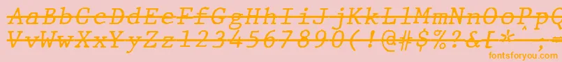 JMH Typewriter mono Italic Over Font – Orange Fonts on Pink Background