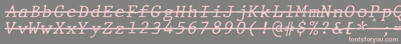 JMH Typewriter mono Italic Over Font – Pink Fonts on Gray Background