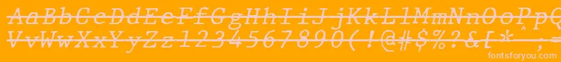 JMH Typewriter mono Italic Over Font – Pink Fonts on Orange Background