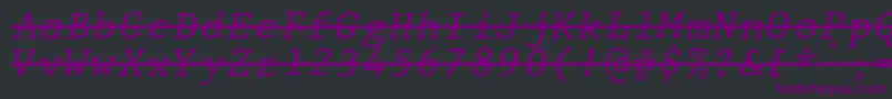 More about JMH Typewriter mono Italic Over Font JMH Typewriter mono Italic Over Font – Purple Fonts on Black Background