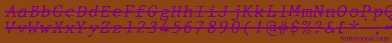 JMH Typewriter mono Italic Over Font – Purple Fonts on Brown Background