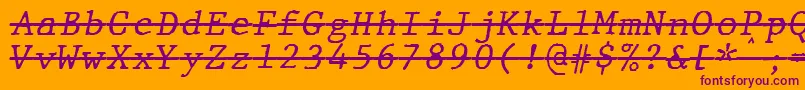 JMH Typewriter mono Italic Over Font – Purple Fonts on Orange Background