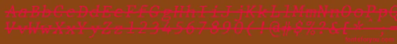 JMH Typewriter mono Italic Over Font – Red Fonts on Brown Background