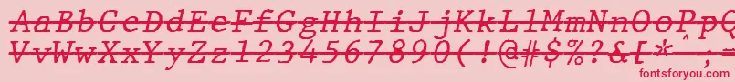 Police JMH Typewriter mono Italic Over – polices rouges sur fond rose