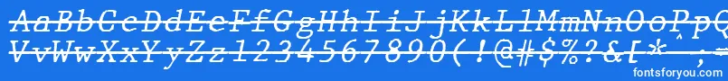 JMH Typewriter mono Italic Over Font – White Fonts on Blue Background