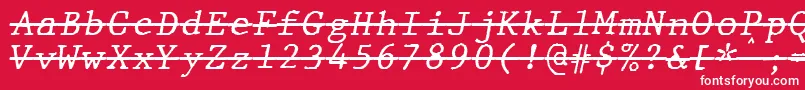 JMH Typewriter mono Italic Over Font – White Fonts on Red Background