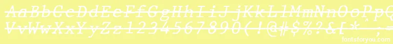 JMH Typewriter mono Italic Over Font – White Fonts on Yellow Background