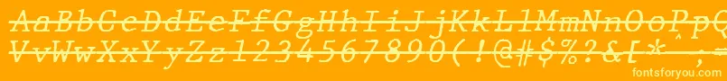 JMH Typewriter mono Italic Over Font – Yellow Fonts on Orange Background