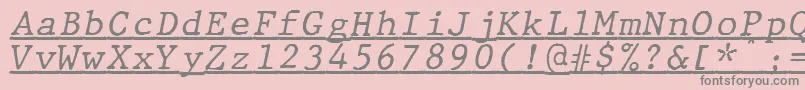 JMH Typewriter mono Italic Under Font – Gray Fonts on Pink Background