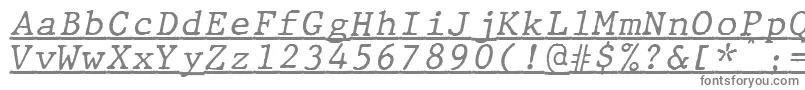 Czcionka JMH Typewriter mono Italic Under – szare czcionki