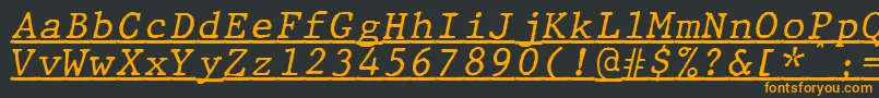 フォントJMH Typewriter mono Italic Under – 黒い背景にオレンジの文字