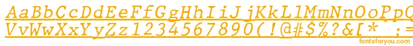 フォントJMH Typewriter mono Italic Under – 白い背景にオレンジのフォント