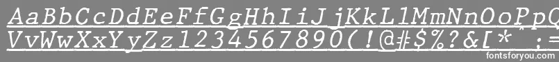 フォントJMH Typewriter mono Italic Under – 灰色の背景に白い文字