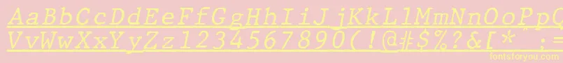 fuente JMH Typewriter mono Italic Under – Fuentes Amarillas Sobre Fondo Rosa