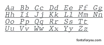 JMH Typewriter mono Italic Under -fontin tarkastelu