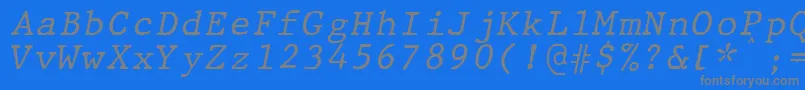 JMH Typewriter mono Italic Font – Gray Fonts on Blue Background