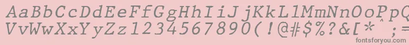 JMH Typewriter mono Italic Font – Gray Fonts on Pink Background