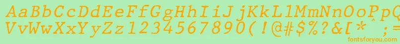 Więcej informacji o czcionce JMH Typewriter mono Italic Czcionka JMH Typewriter mono Italic – pomarańczowe czcionki na zielonym tle