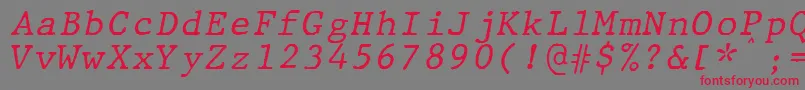 JMH Typewriter mono Italic Font – Red Fonts on Gray Background