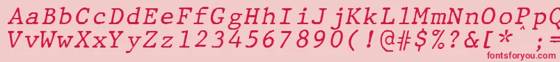 フォントJMH Typewriter mono Italic – ピンクの背景に赤い文字