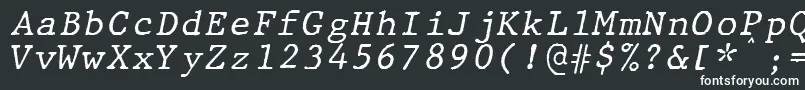 Lisätietoja JMH Typewriter mono Italic-fontista JMH Typewriter mono Italic-fontti – valkoiset fontit