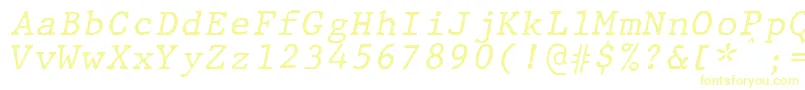 Шрифт JMH Typewriter mono Italic – жёлтые шрифты на белом фоне